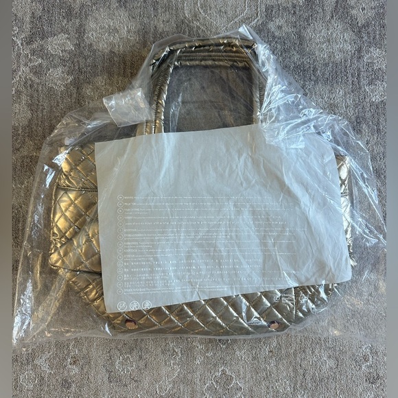 MZ Wallace Antique Gold Medium Metro Tote Deluxe Bag NWT - Picture 3 of 7